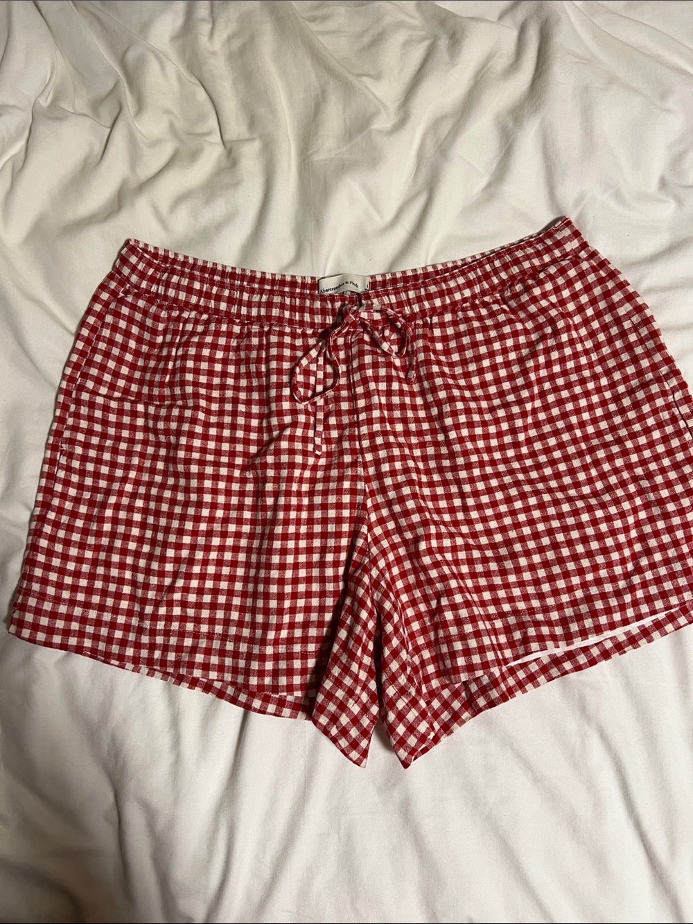 Abercrombie & Fitch Red and White Gingham Shorts